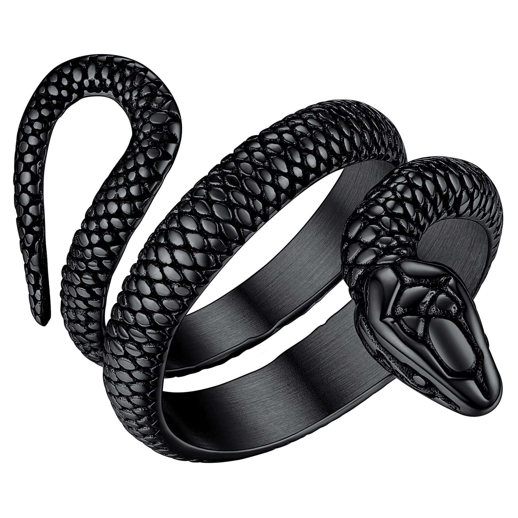 ChainsHouse Serpente Anello Avvolgente Serpente Anello Acciaio Uomo Stile Punk Gotico Impermeabile Non Sbiadisce Gioielli Vintage Retrò Taglia IT 14-27