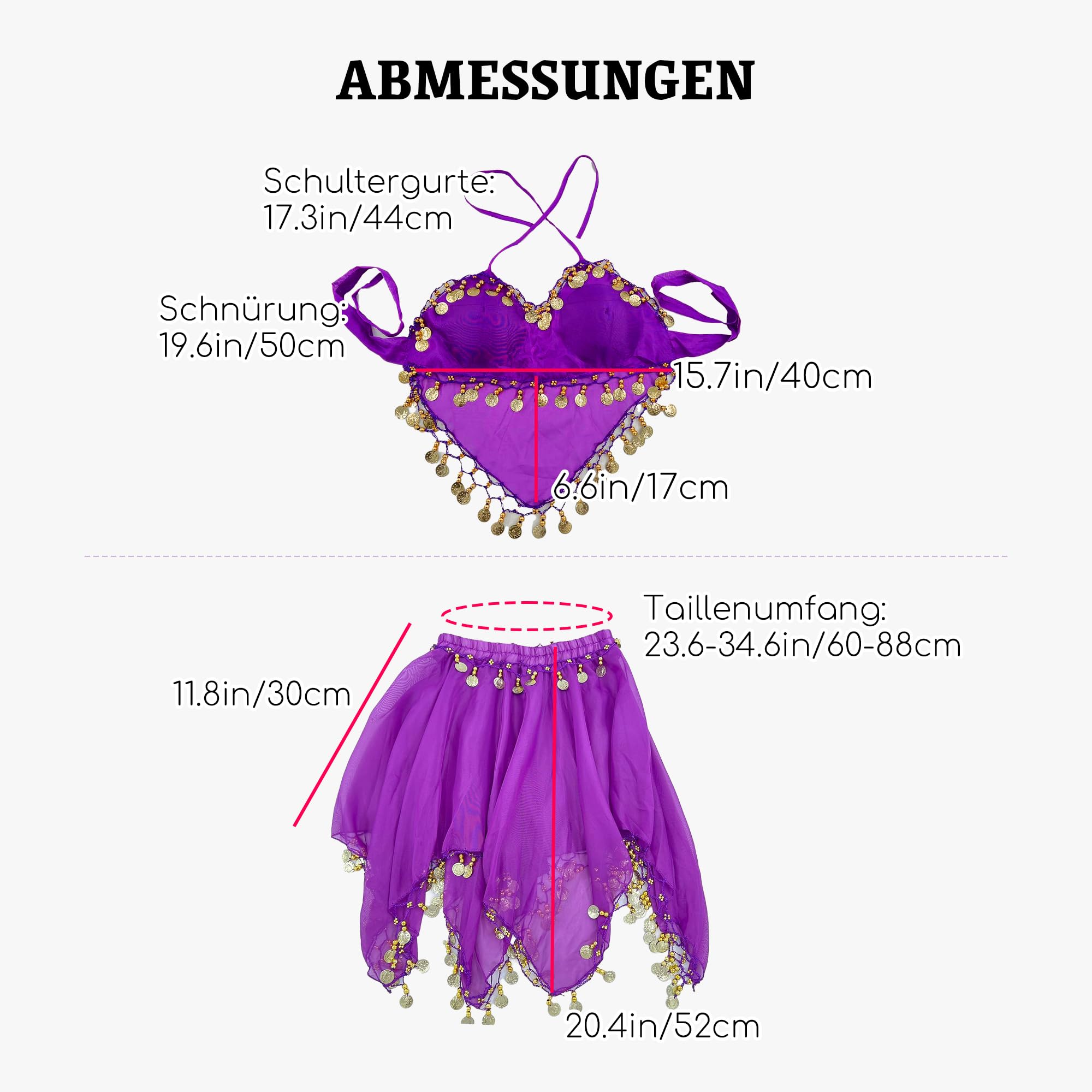 Wildarms Disfraz de Danza del Vientre de Carnaval Mujer Conjunto 2 Piezas Top y Falda con Lentejuelas, Traje Premium para Fiesta y Escenario - Variaciones de Color