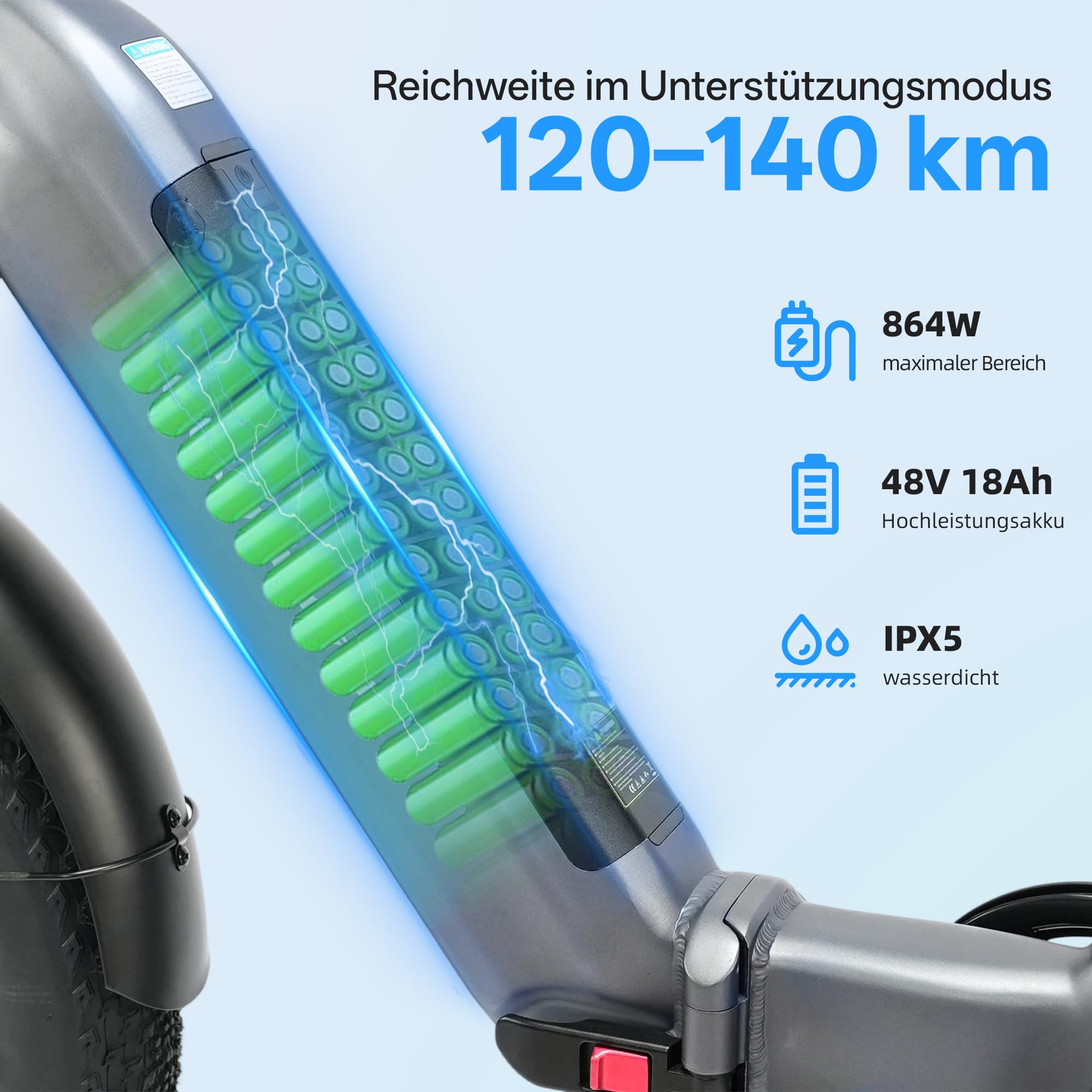 ttgo E-Bike Klapprad für Damen Herren, All-Terrain Ebike mit 70 Nm Drehmoment, 48V 18Ah Akku, 20 x 4.0 Fat-Reifen, Vollfederung, bis 140 km Reichweite, 7-Gang Schaltung, F6 PRO