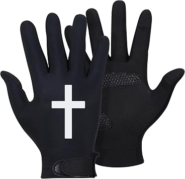 lotoo Youth Football Gloves, Cross Faith Receiver Flag Football Gloves with Sticky Grip for Practice/Recreational Play/Games, Christian Football Gloves for Men and Women, Breathable, Non-Slip