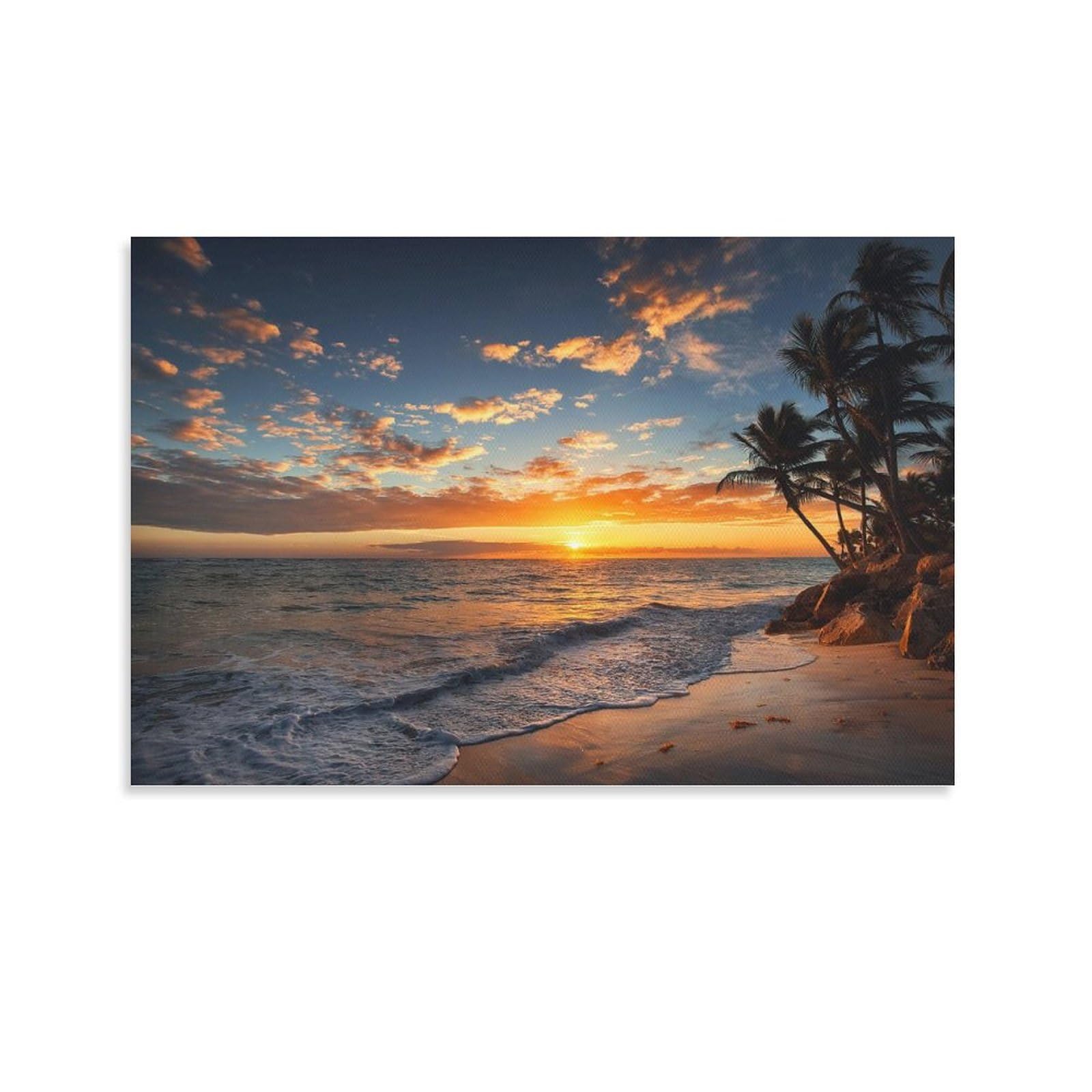 Amazon.co.jp: 絵画 夕暮れの海とビーチインテリア 絵画 魅惑的