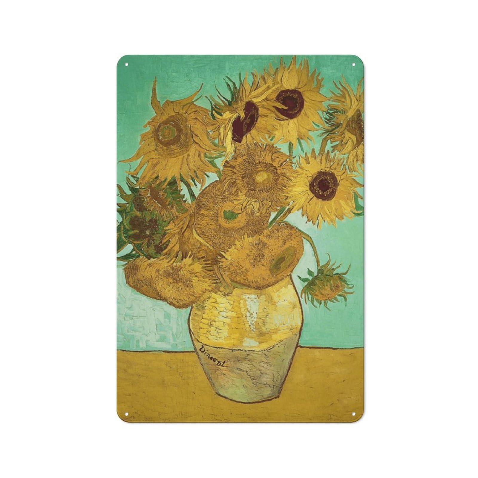 Junmoney Style-2 Sunflowers In A Vase Retro-Style Tin Sign 30X20cm For Home Bar Wall, With Clear Retro Wall Decor Character
