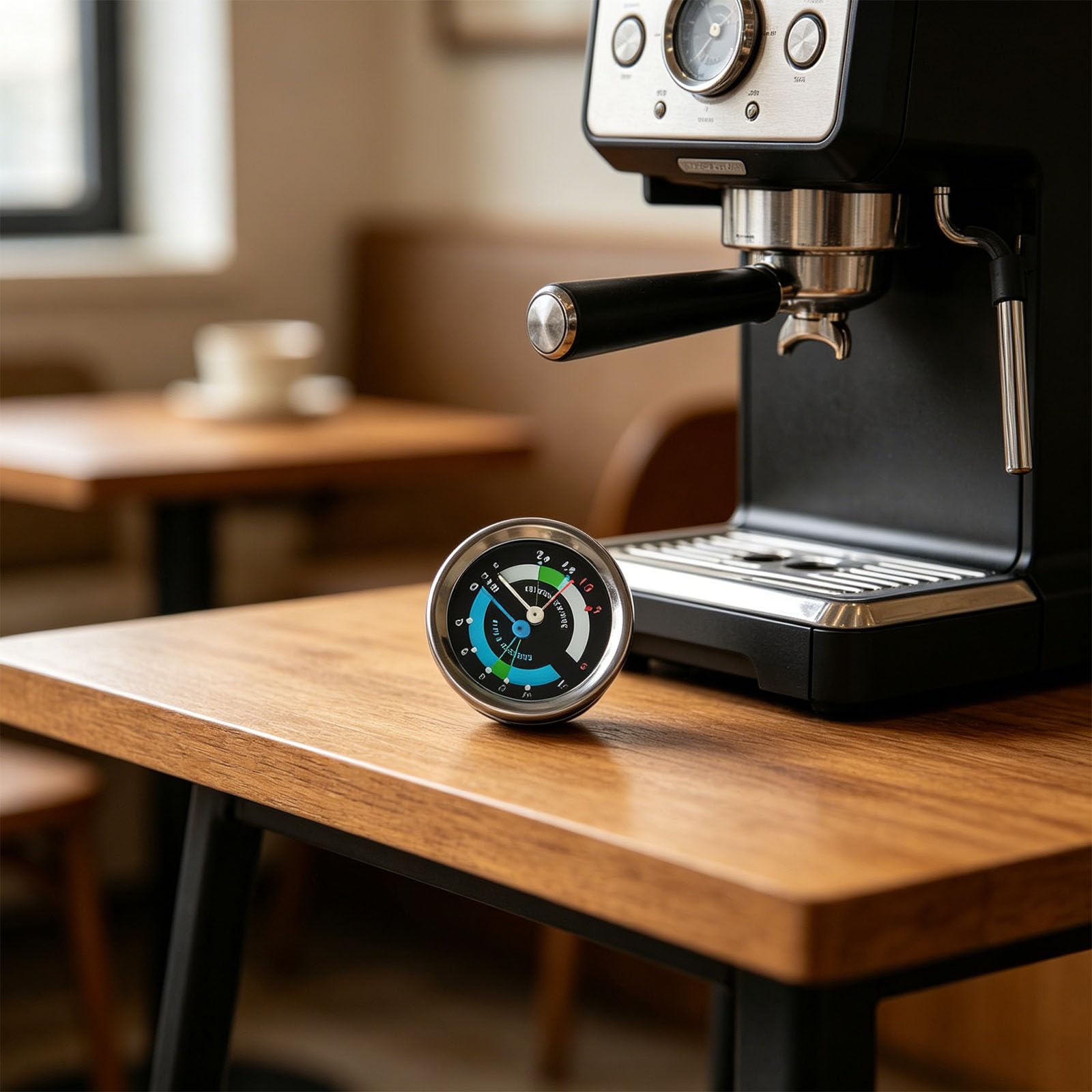 Medidor de presión preciso para máquina de café de Doble Aguja con diámetro de 6, 45 cm y conexión / 8 Medidor de presión Doble de para Espresso