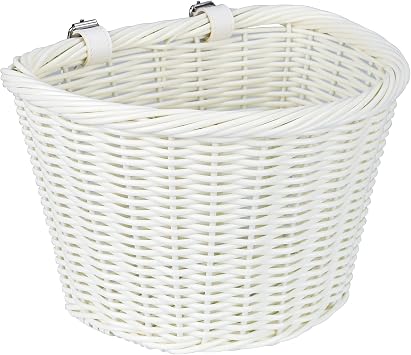 ZUKKA Bike Basket Front Adult Bike Basket for Women Front Woven Waterproof Basket with Adjustable Leather Straps Storage Bicycle Basket for Cruiser Bike Folding Bike Commuter Bike