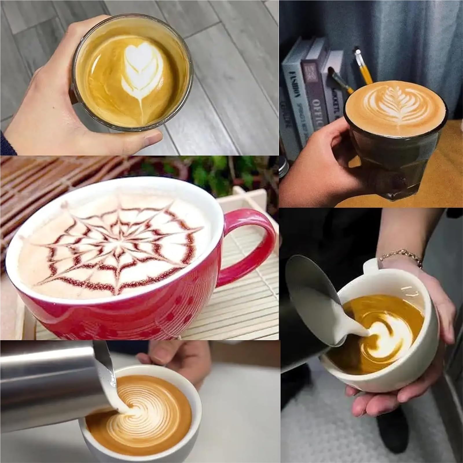 Espumador de leche de café, máquina eléctrica de espuma de 100 a 500 ml, boquilla de 3 agujeros máximo de 4 bares, espuma calentable para latte, capuchino, chocolate caliente