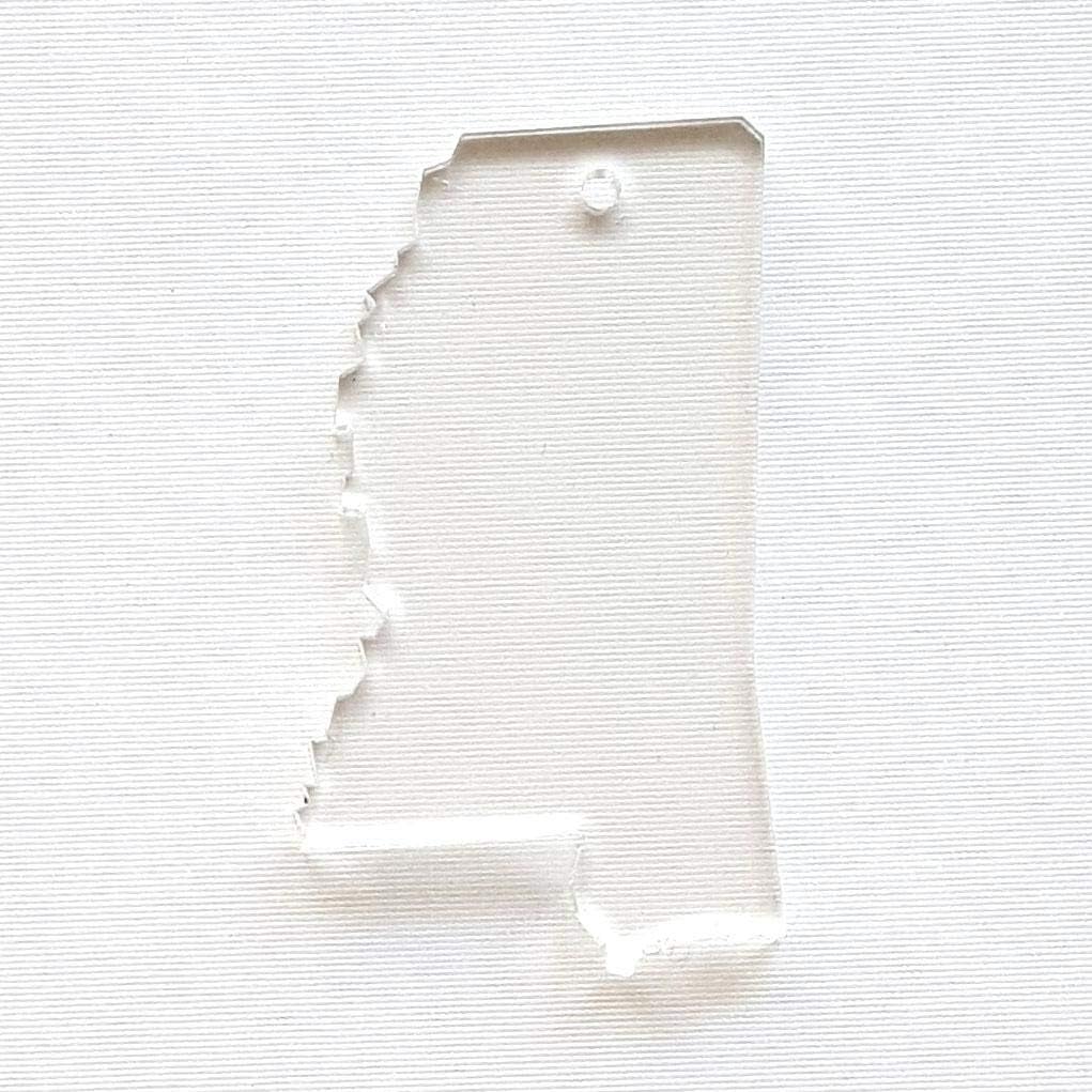 25 Units Clear Acrylic Keychains Blank 3" DIM. (Select State) 1/8" Thick (Mississippi)
