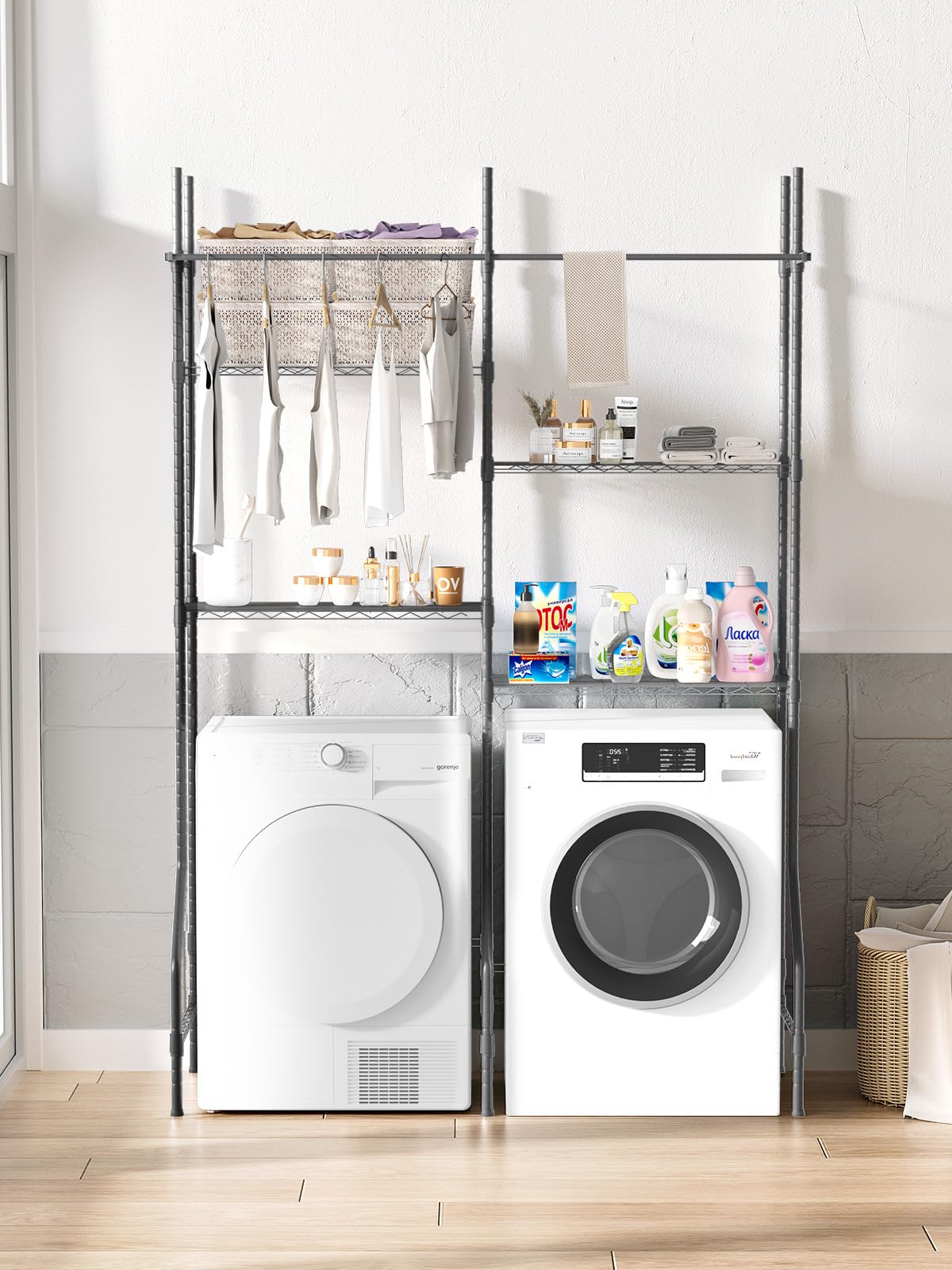 Amazon.co.jp : YORKING (ヨーキング) 衣類乾燥ラック 洗濯機と乾燥機