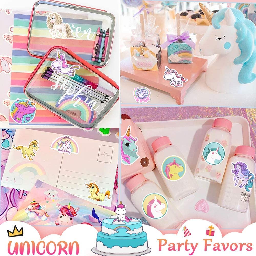 100 Autocollants Licorne Vinyle - Décos Adhésives Imperméables Pour Bouteille, Laptop, Skate