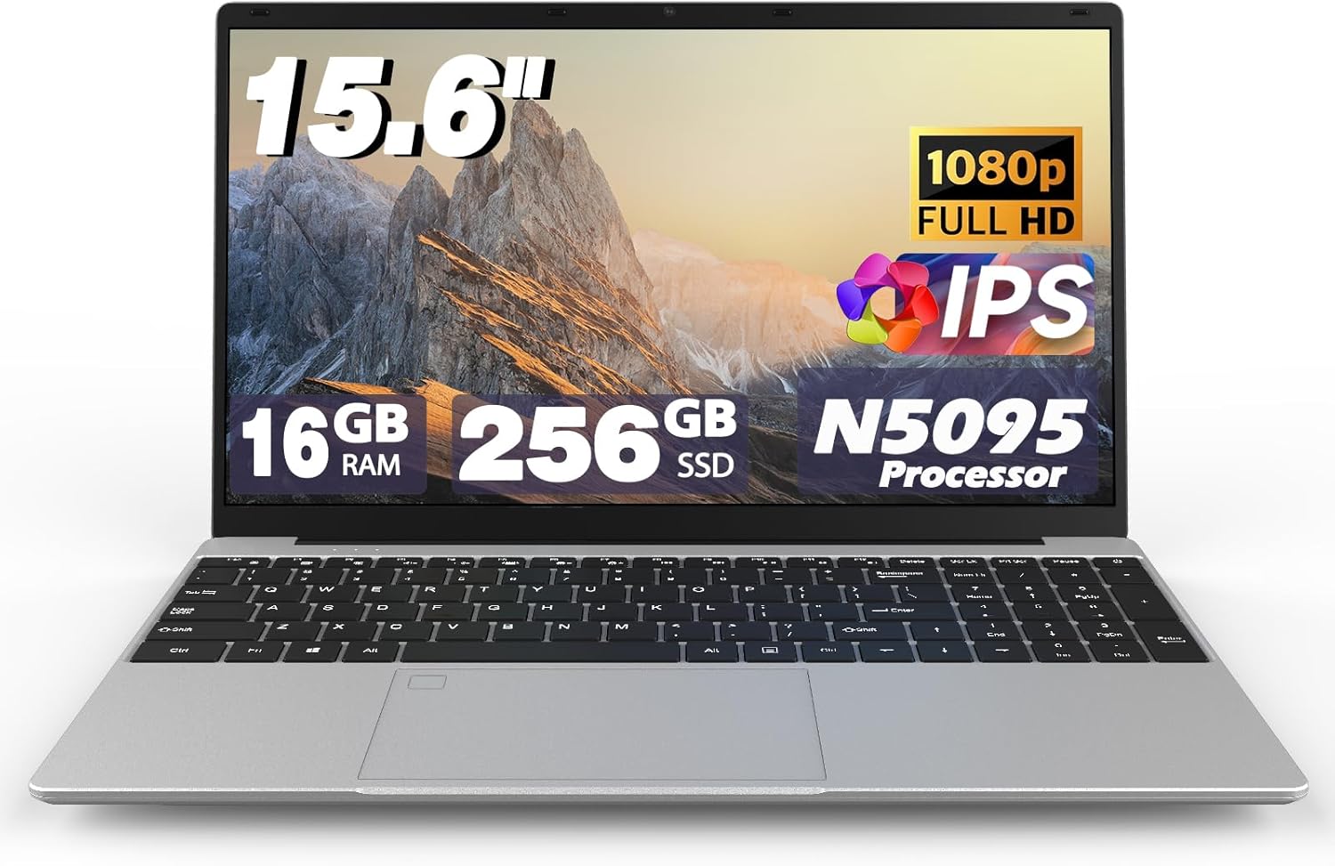 Laptop Computers,15.6" IPS 1080P Screen,N5095 Processor 4C 4T Up to 2.9Ghz 16GB RAM 256GB SSD, Laptops with Fingerprint Recognition Backlit Keyboard,WiFi, USB 3.0, Webcam, HDMI