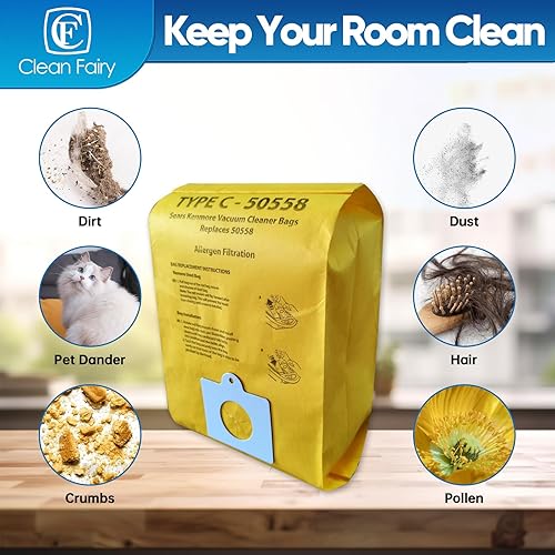 Miniatura 6 de CF Clean Fairy Paquete de 20 bolsas de repuesto Kenmore 53292 tipo C/Q 5055 compatibles con recipientes 81214, 81414, 81614, 81615, 81714, 21814,