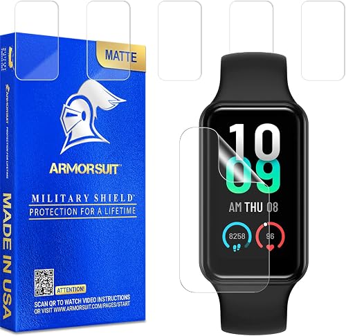 ArmorSuit 6 Pack for Amazfit Band 7 Fitness Tracker Matte Screen Protector Anti-Glare MilitaryShield TPU Film - Made in USA
