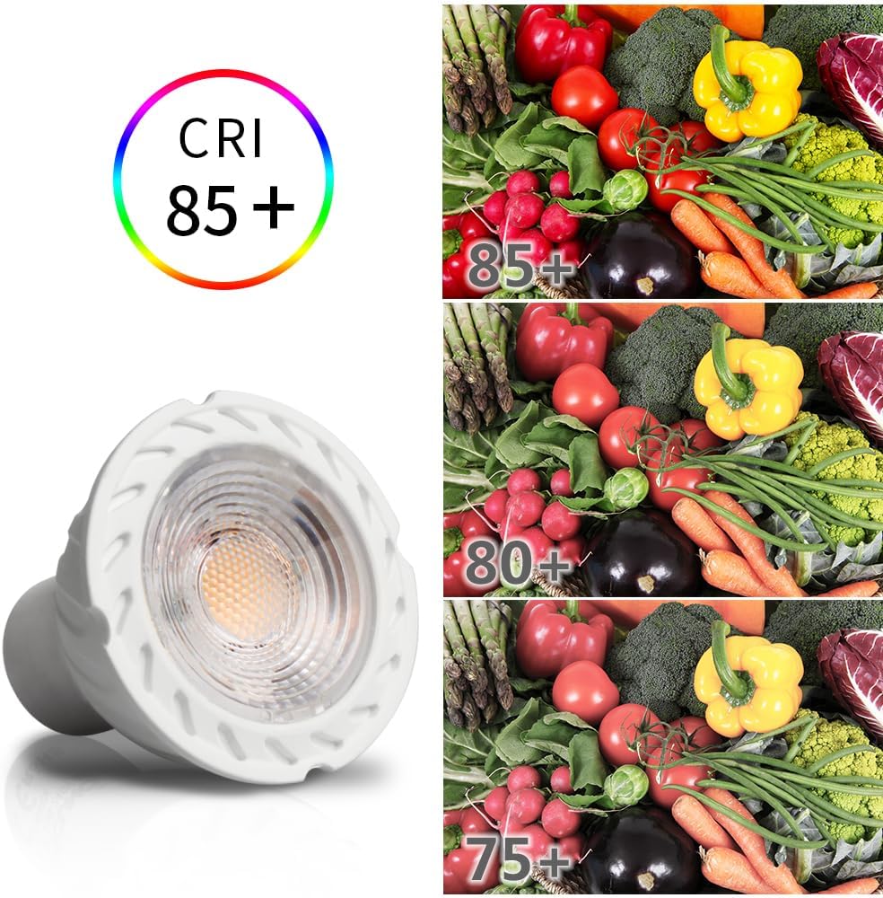 DiCUNO GU10 LED Light Bulb, 60W Equivalent, 6W, 600LM, Warm White 3000K, MR16 GU10 LED Bulbs for Track, Recessed Light, 100V-240V, Non-dimmable, 10-Pack