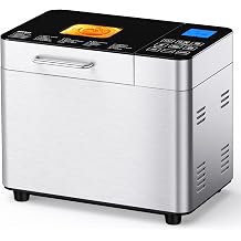 25-in-1 Stainless Steel Bread Maker Machine, 2 LB Wheat Bread Making Machine with Recipes, Dough & Bread Machine with 15 H Timer & 1 H Keep Warm