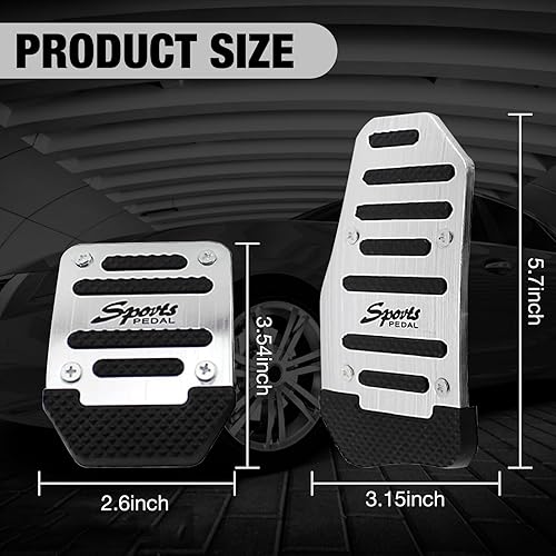 Miniatura 2 de Flygun Pack-3 Juego de almohadillas antideslizantes para pedal de automóvil, fundas para pedal de acelerador, protectores de pedal de freno de