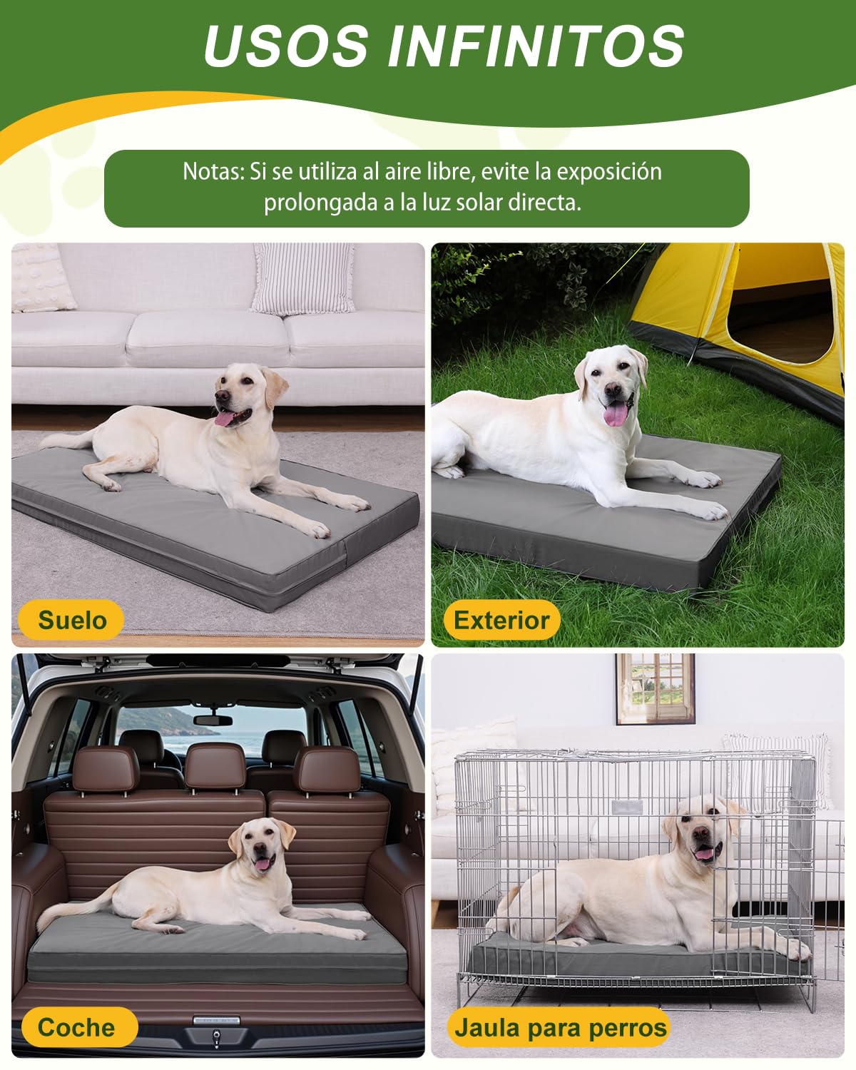 Ortopédica Cama Perros Medianos,Doble Cara De Cuero Sintético,Iimpermeable Cama de Perros,Funda Extraíble Lavable,Gris,88x55x7cm