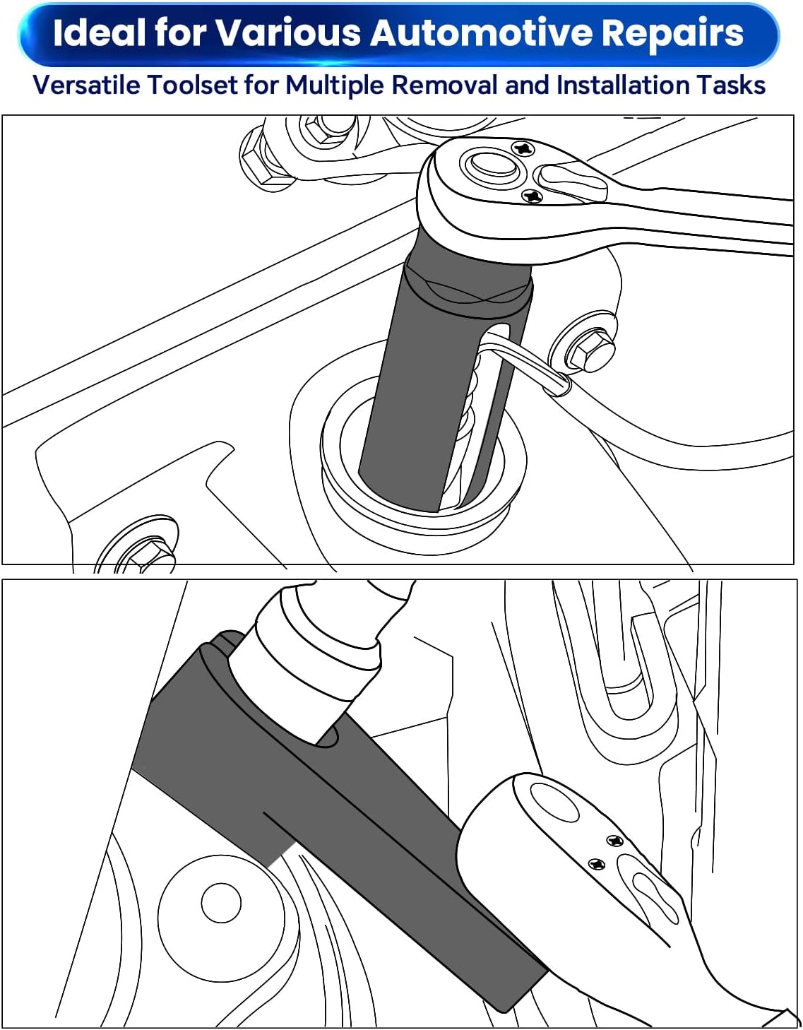 ATPEAM 10Pcs Oxygen Sensor Socket Set Sensor Oil Pressure Sending Unit Removal Kit