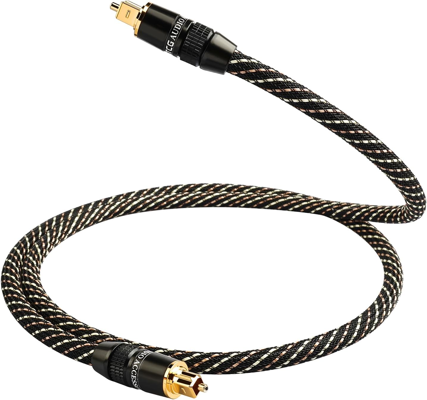 YYTCG Optical Audio Cable Digital Fiber Optic Toslink S/PDIF HiFi Cable Surround Sound System for TV, PS4, Xbox, CD(6.56ft/2m)