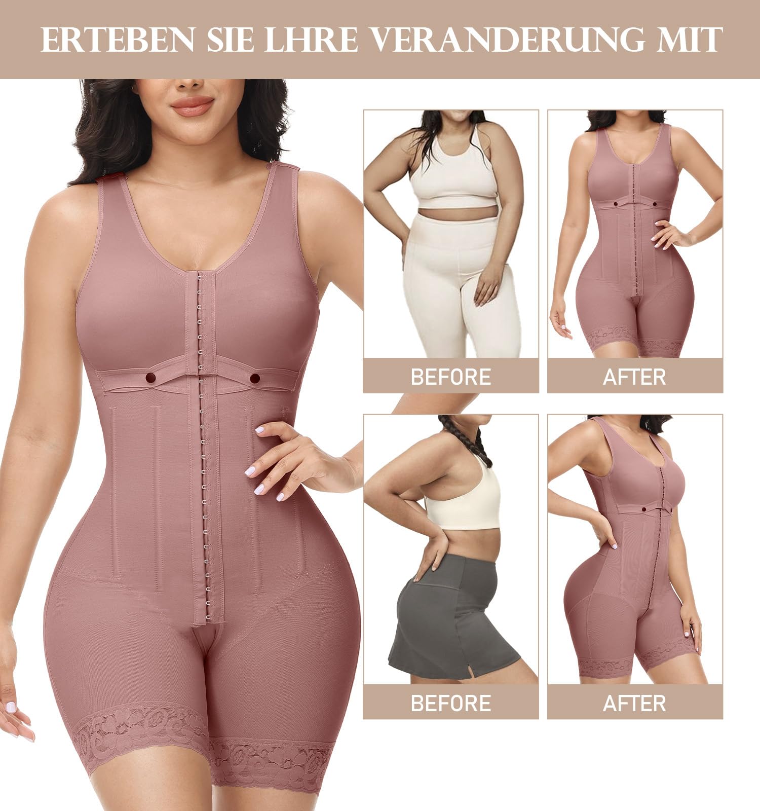 M MYODRESS Fajas Colombianas Moldeadoras - Fajas Colombianas Moldeadoras Shapewear - Prenda moldeadora de cuerpo completo