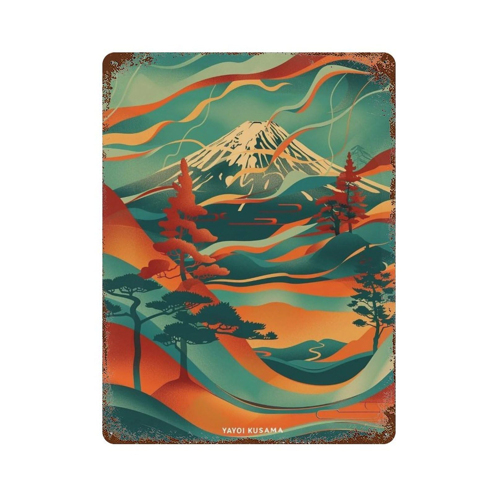 YHGERTKU Yayoi Kusama Japanese Grasslands 01 Wall Art Retro Iron Vintage Metal Tin Sign Poster Modern Decor for Living Rooms Gift 40x30cm