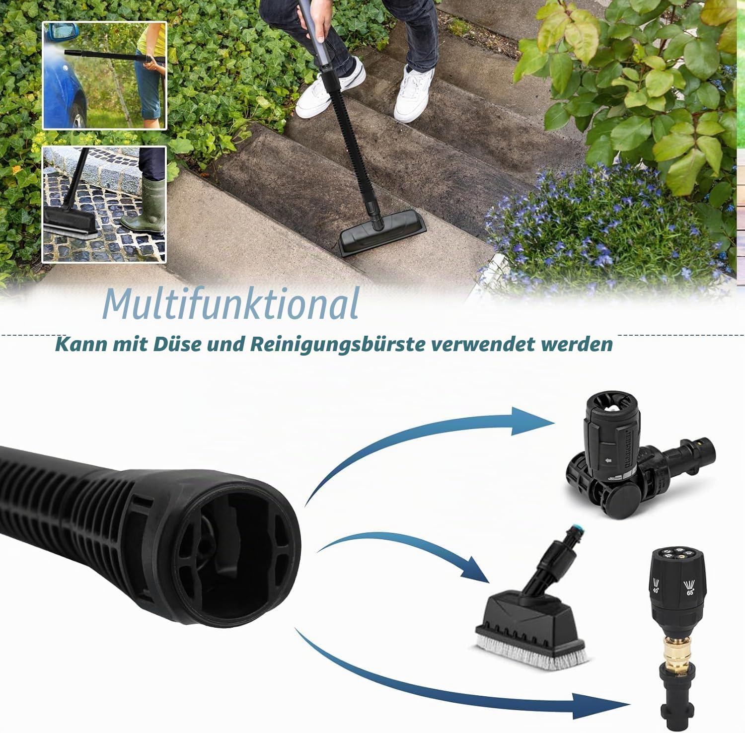 Düsenlanze Erweiterung | 0,4m Verlängerung | Kompatibel mit Karcher K2-K7 | Vergrößert die Reichweite Ihres Hochdruckreinigers (2 pack)