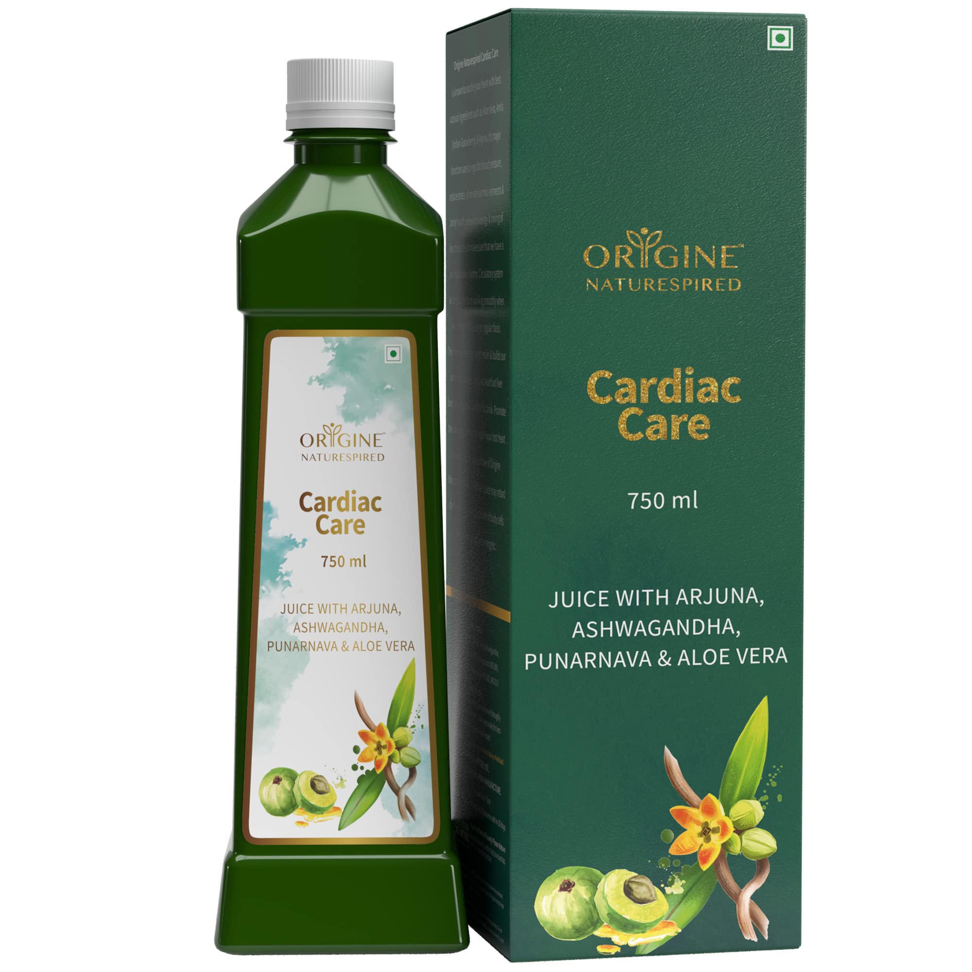 Origine Naturespired Cardiac Care Juice | Heart Care | Improve Cardiovascular Functioning | Rich in Arjuna, Ashwagandha, Punarnava & Aloevera | 100% Ayurvedic, 750 ml (B09JZRBLJP) Amazon Price History, Amazon Price Tracker