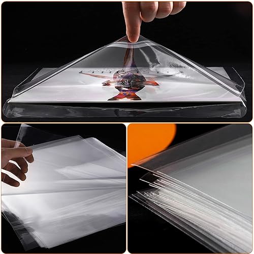 Miniatura 2 de Facmogu 100 fundas de disco de vinilo de 7 pulgadas para protección de 45 RPM, cubiertas exteriores de álbumes de 7.4 x 7.4 pulgadas para colección