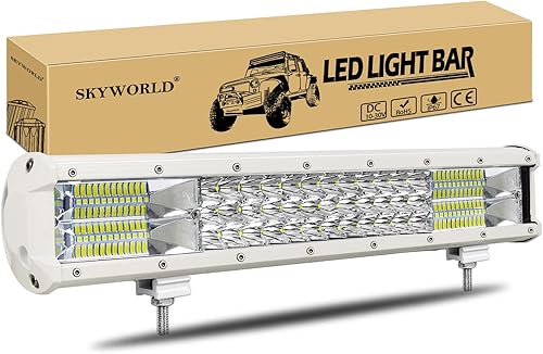 SKYWORLD Barra de luz LED de 17 pulgadas de 252 W de punto blanco combo de haz LED de 12 V 24 V antiniebla de trabajo, luces de conducción SKYWORLD Barra de luz LED de 17 pulgadas de 252 W de punto blanco combo de haz LED de 12 V 24 V antiniebla de trabajo, luces de conducción
