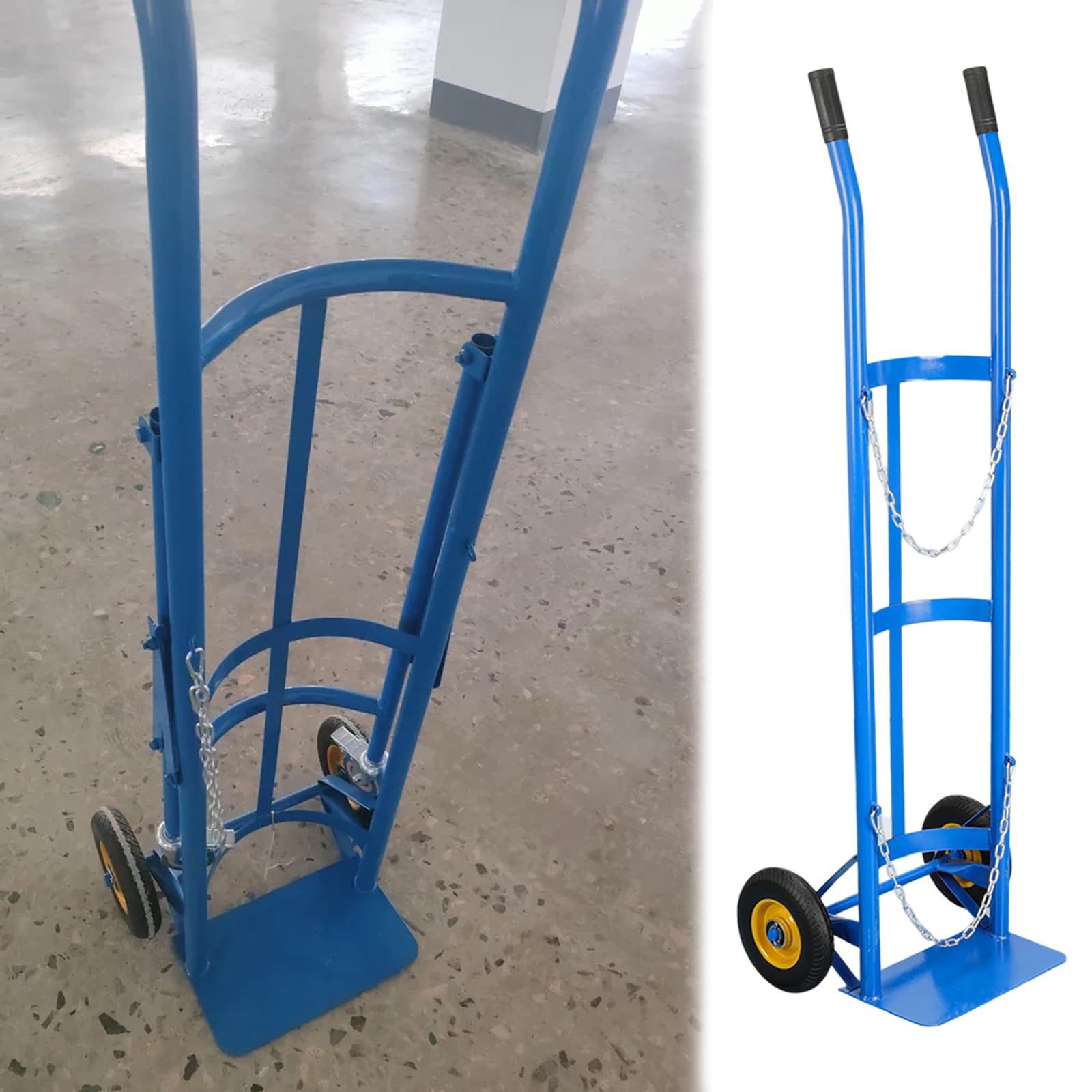 GTHTUHFD Gas Cylinder Rack, Laboratory/School/Workshops Small Gas Cylinder Cart, Heavy Duty Oxygen Rack With Safety Chain, /Acetylene Tanks