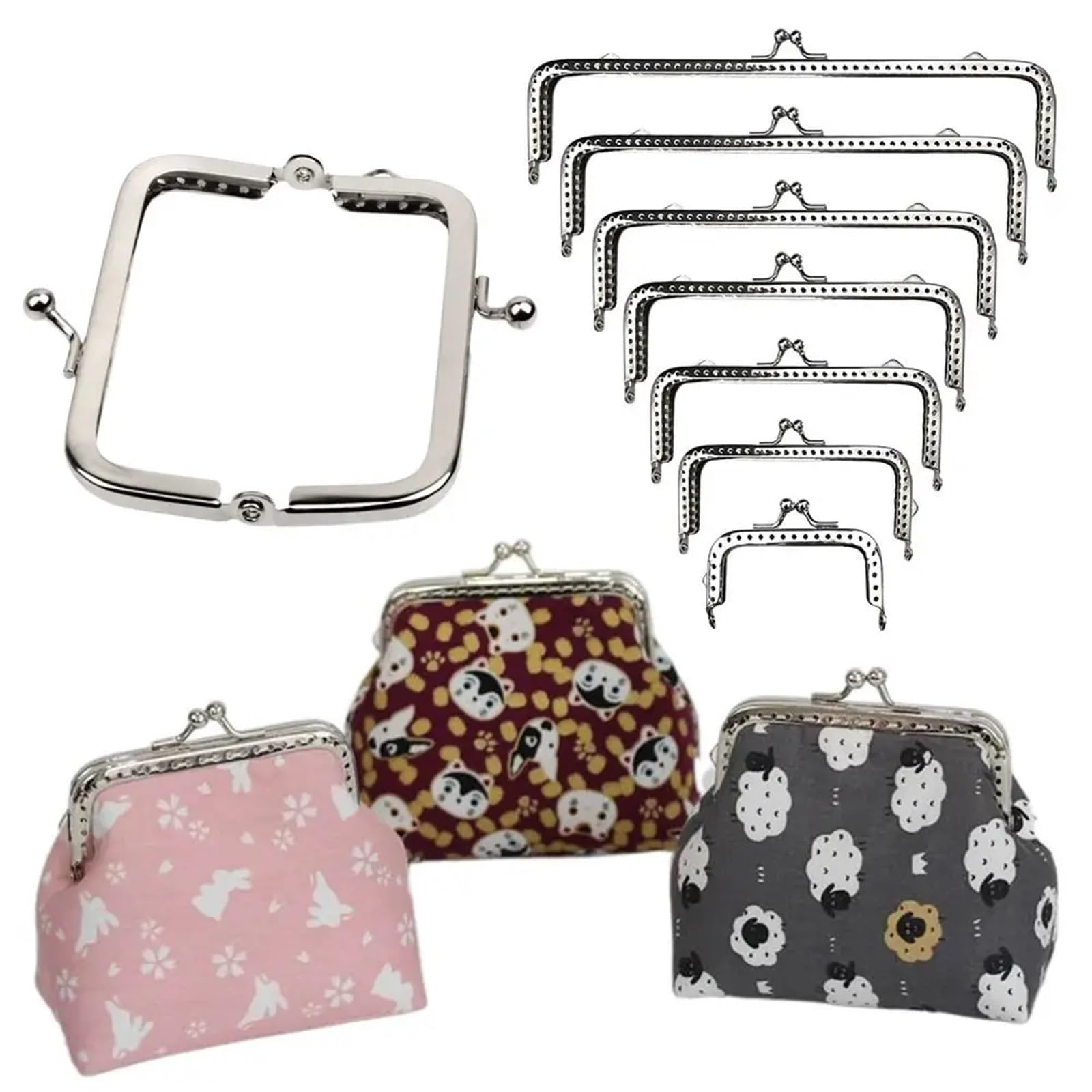 Artes de metal para bolsos, Marcos de monedero metal, cierre Kiss Lock, 6,5-20 cm, artesanía bricolaje(10cm-,15.5cm)