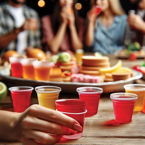 Miniatura 4 de Party Essentials N201312 - Vasos de gelatina de plástico exprimiblevasos de gelatinatazas de soufflé de porcionesrecipientes de salsa de condimentos