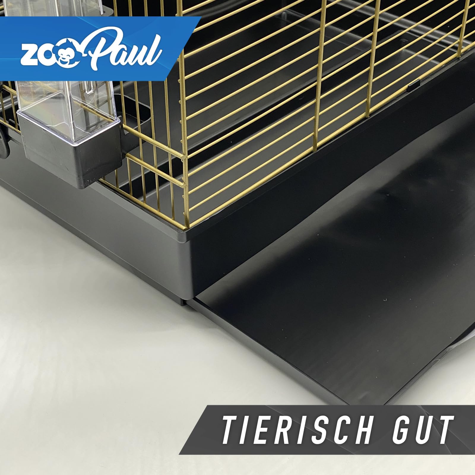 Zoopaul Vogelkäfig XXL Emma Cabrio schwarz Gold Wellensittiche Kanarien mit Trinkröhrchen Badehaus usw.
