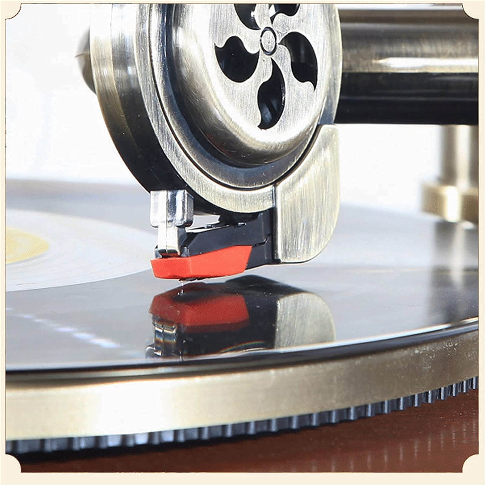 CLSDRZC Drewniany gramofon gramofon gramofon gramofon gramofon głośniki stereo sterowanie systemem 33/45/78, winyl, CD, Bluetooth, radio, odtwarzanie przez USB, biały rejestrator