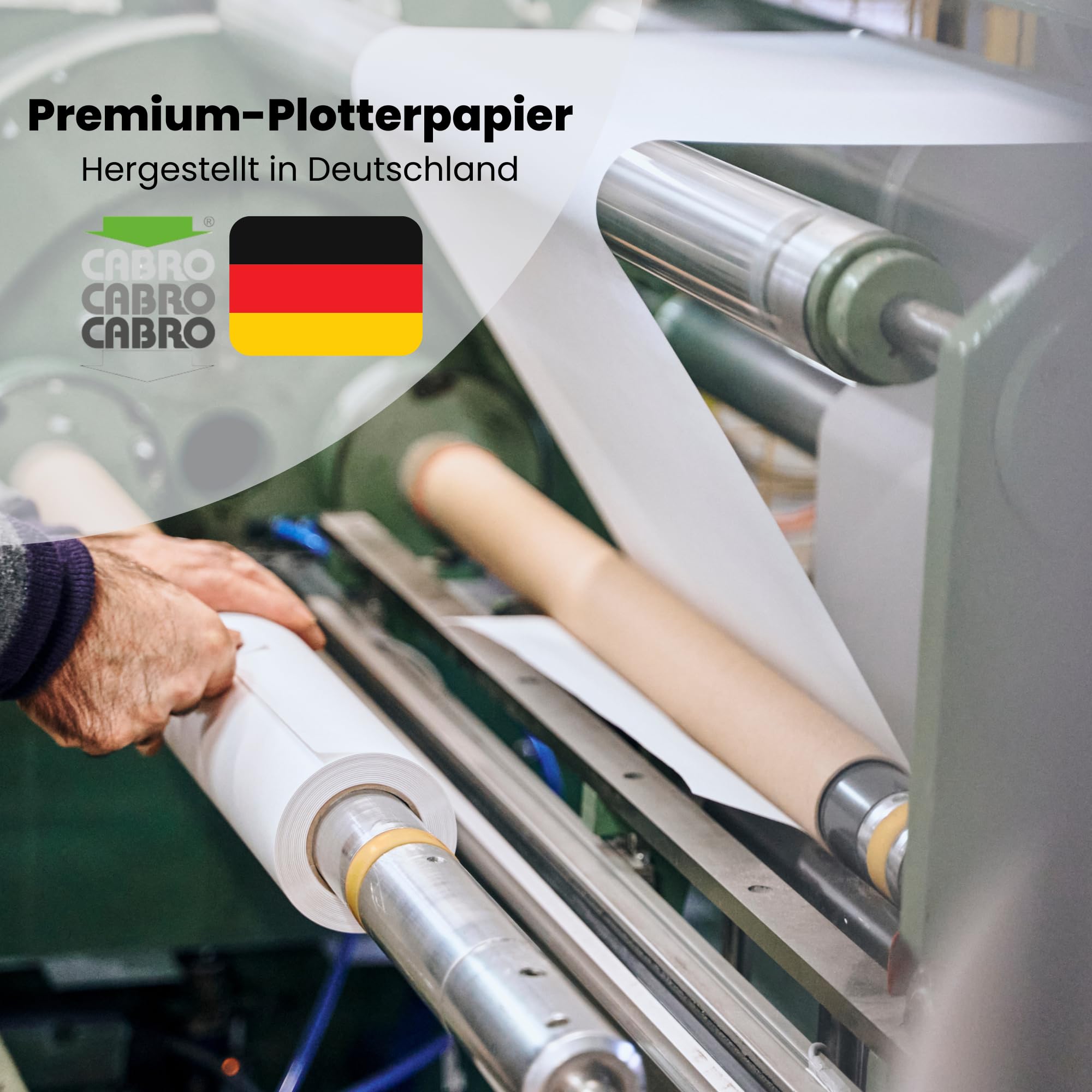 Carta per plotter 90 g/m² 100% riciclata 610 mm × 45 m manicotto 50 mm non rivestita per CAD e disegni tecnici