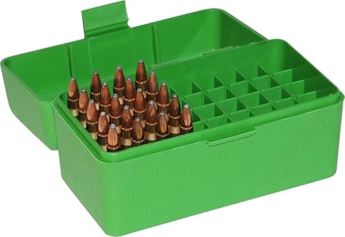 Vista 2 de MTM RS-50-10 50 Caja de munición redonda para rifle abatible .222 a .222 Mag, fabricada en Estados Unidos, verde