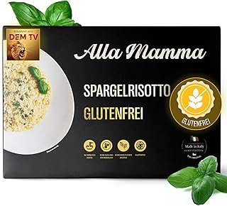 Alla Mamma Risotto asparagi 400g I Italienisches Fertiggericht I 100% natürliche & authentische italienische Küche I Schnell in der Mikrowelle zubereitet I Ungekühlt bis zu 12 Monate haltbar