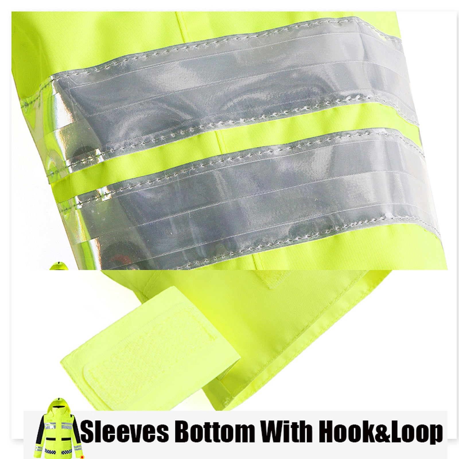 Chaleco reflectante de alta visibilidad, Chaleco impermeable reflectante con capucha de alta visibilidad for hombre, amarillo, varios tamaños