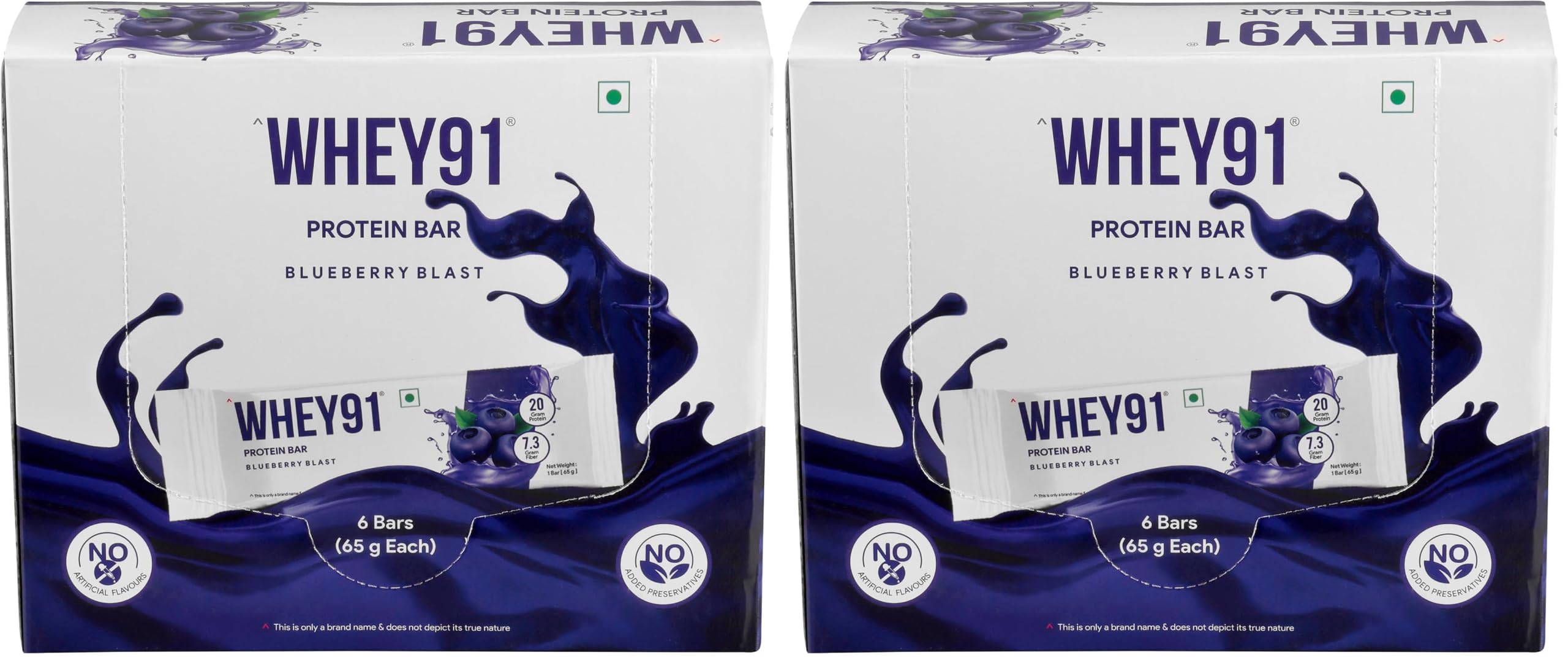 Whey91 Strawberry Splash Protein Bar, 20g Protein & 7.2g Fiber in each, No Added Preservatives, No Artificial Flavour, 390g- (Pack of 6) — Amazon image 14