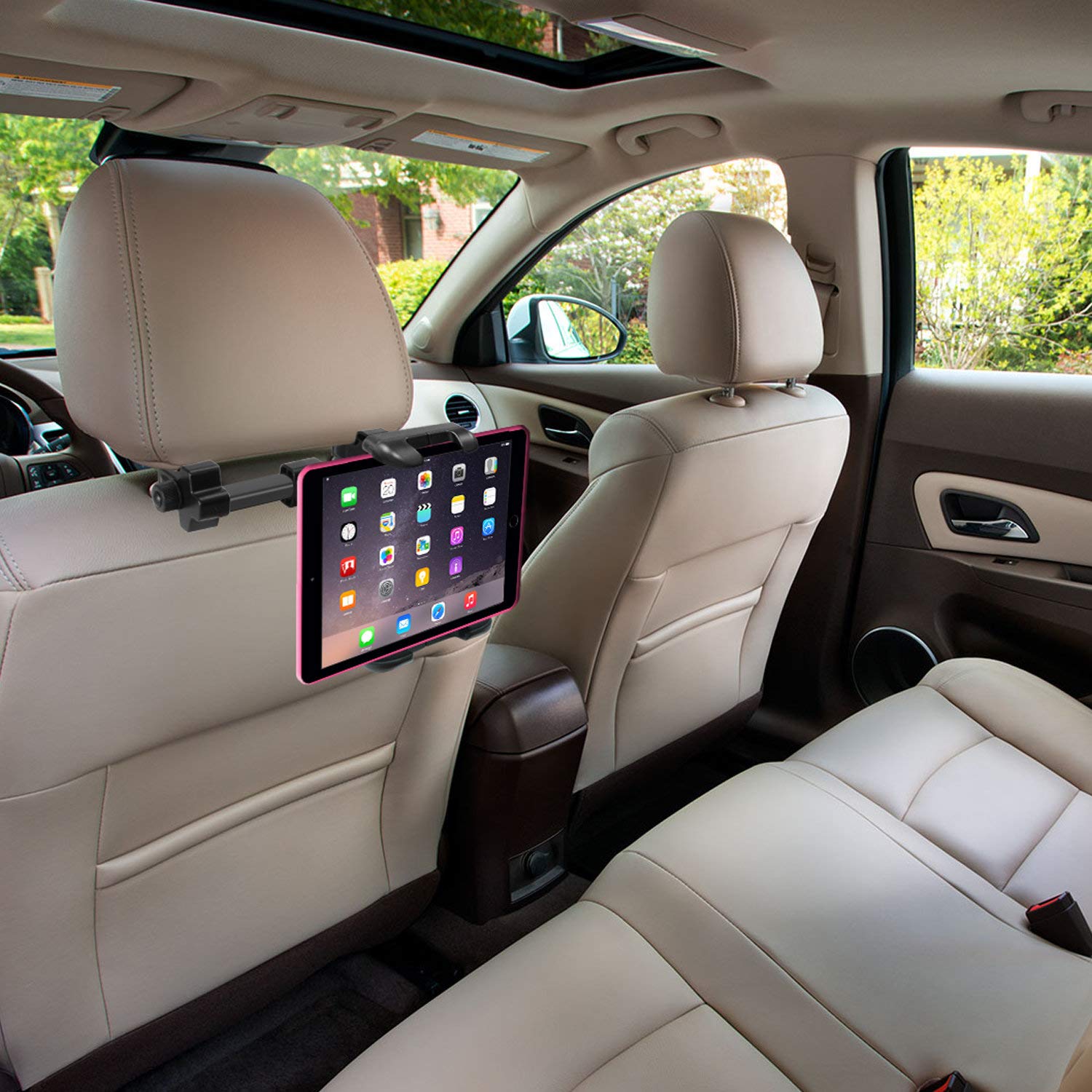 Macally HRMOUNTPRO, supporto per auto poggiatesta, Nero, per tutti i iPad e tablet PCs fino a25 cm di larghezza