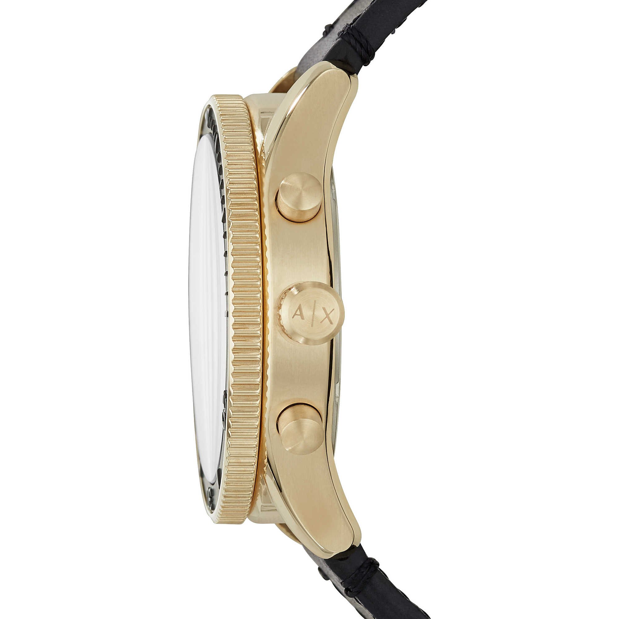 Image secondaire de Montre Chronographe Homme Armani Exchange en Acier Doré et Cuir Noir