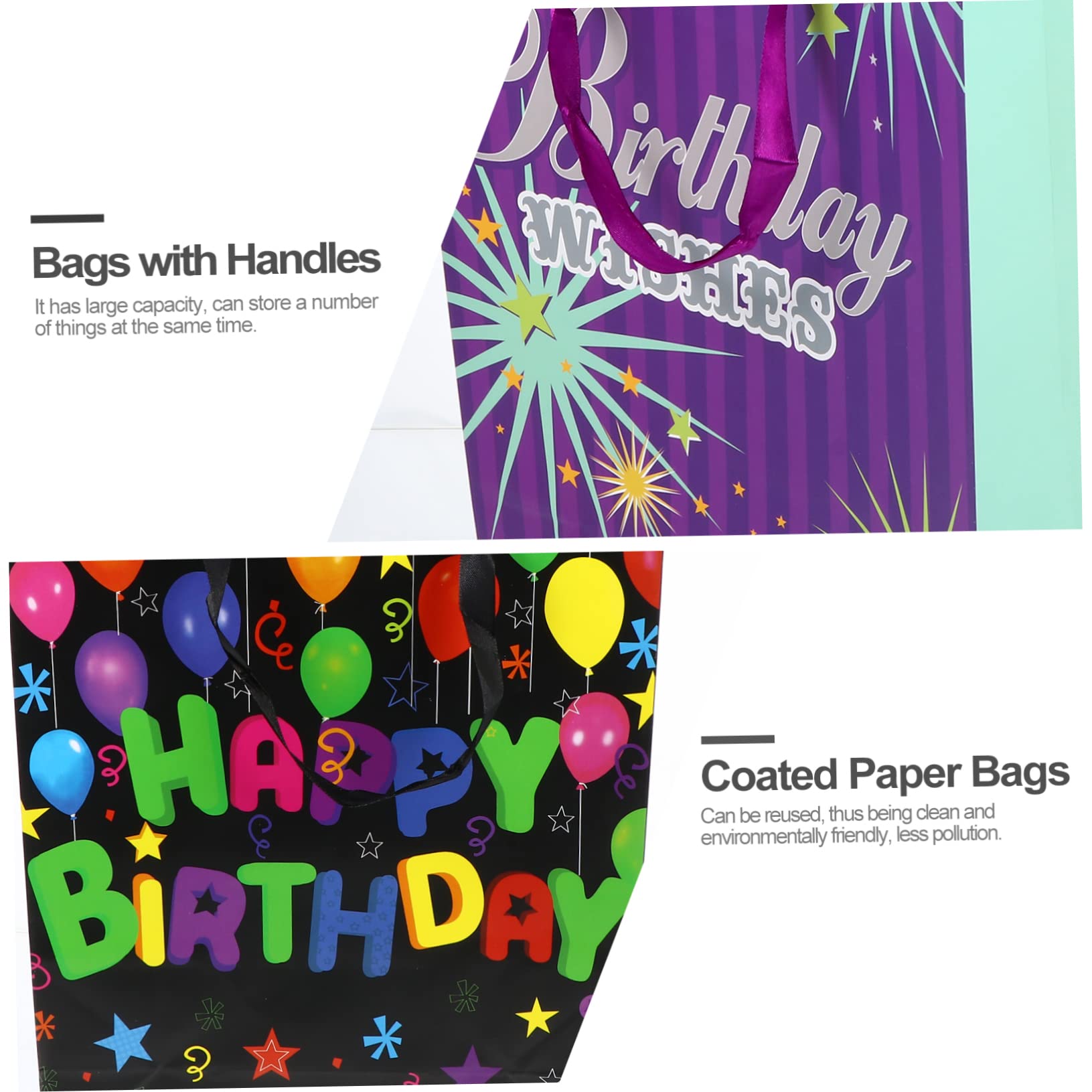 Bolsas de Obsequio de Cumpleaños y Fiestas 12 Piezas de Papel Recubierto