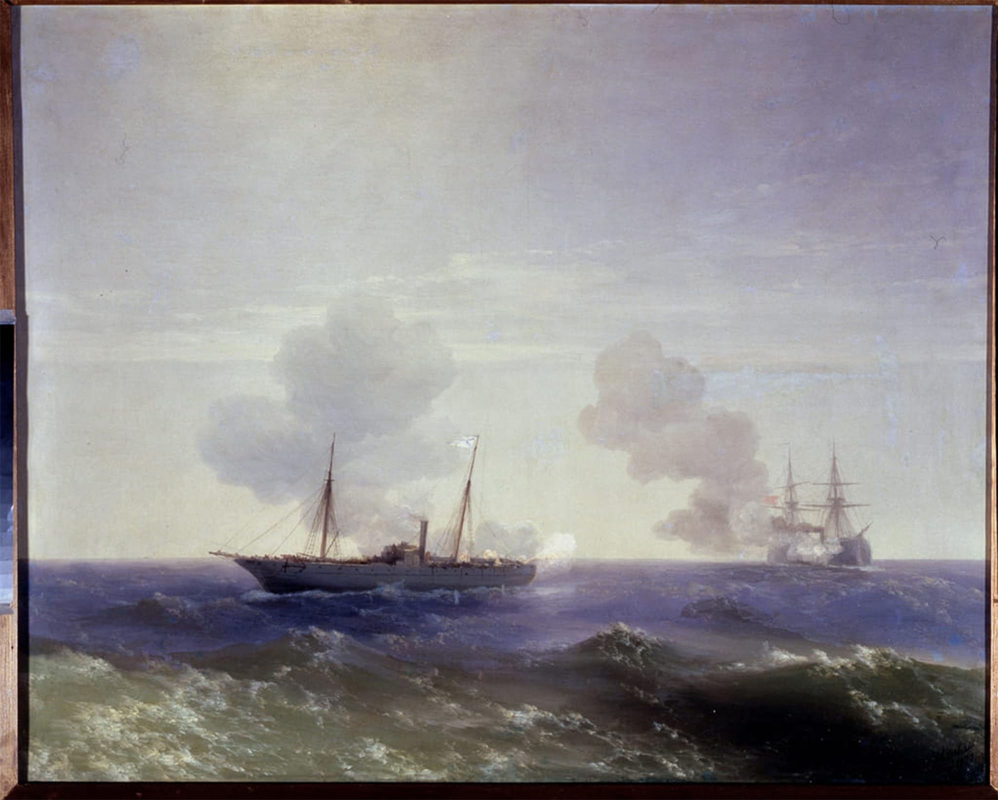 Posteriik No Frame Famous Print Pop Art Wall Art Graffiti The Naval Battle Between The Russian Cruiser Vesta By Ivan Konstantinovich Aivazovsky Art Prints For Home Decor 60X90cm