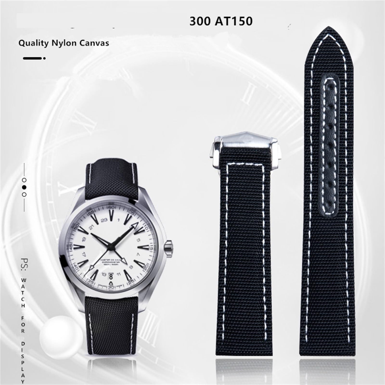 300 AT150 in Tessuto in Tessuto 150 Fibbia di distribuzione della Banda di Guardia 20mm 22mm Nylon Canvas Watch Band