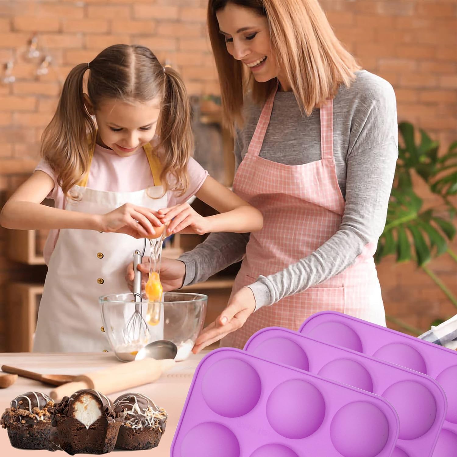 Stampo Silicone 6 Fori A Sfera - Per Bombe Di Cioccolato, Torte, Gelatine E Budini - Foto 11