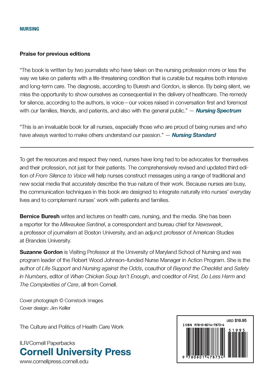 From Silence to Voice: What Nurses Know and Must Communicate to the Public (The Culture and Politics of Health Care Work)