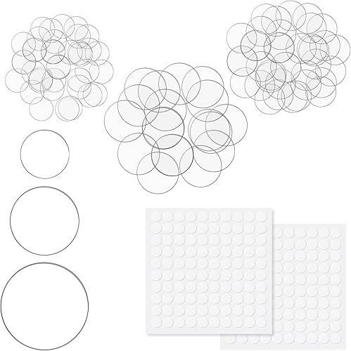 Miniatura 8 de Yerliker 120 bases acrílicas en miniatura de 0.984 in, 1.378 in, 1.772 in, bases de modelo redondas de 0.079 in de grosor, soportes para figuras