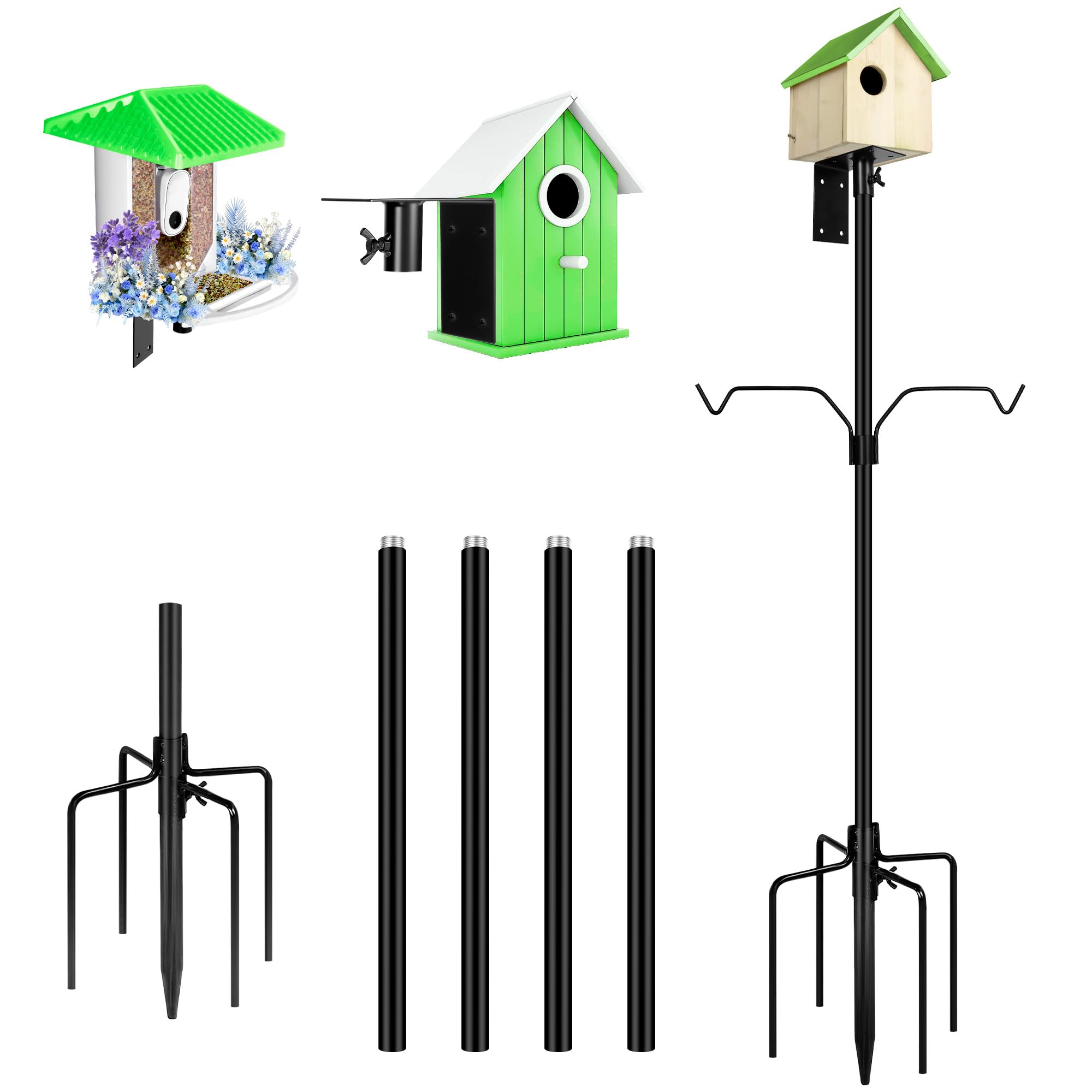 YINGYM 79 Inch Bird Feeder Pole Mount Kit for Outdoors Heavy Duty