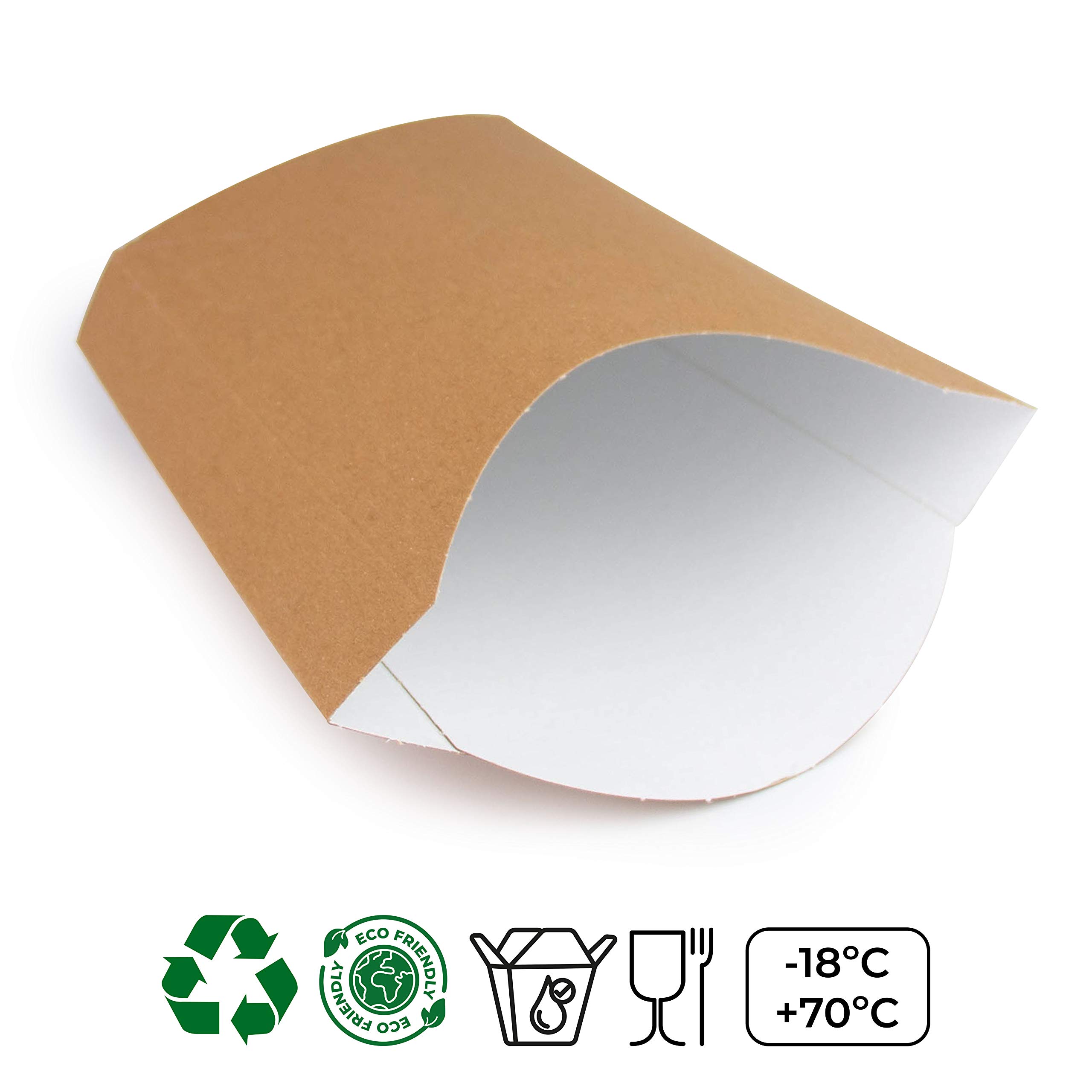 Confezione da 200 Tasche Fry coni in cartone riciclato 135 gr