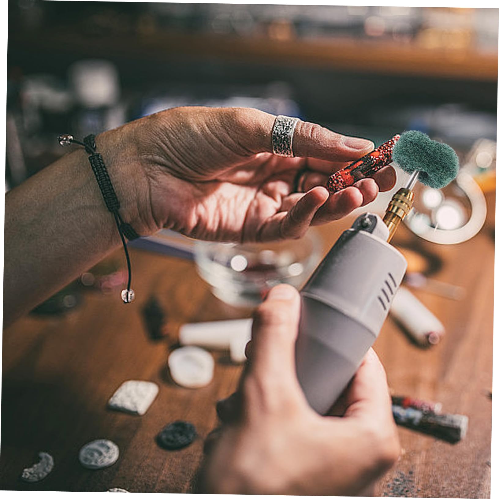 KICHOUSE 10pcs Abrasive Polishing Wheel Drills Drill Bits Accessories Drill Buffing Wheel Buffing Pads Cleaning Attachment for Scrubber Drill Scouring Pad Mini Brush Electric