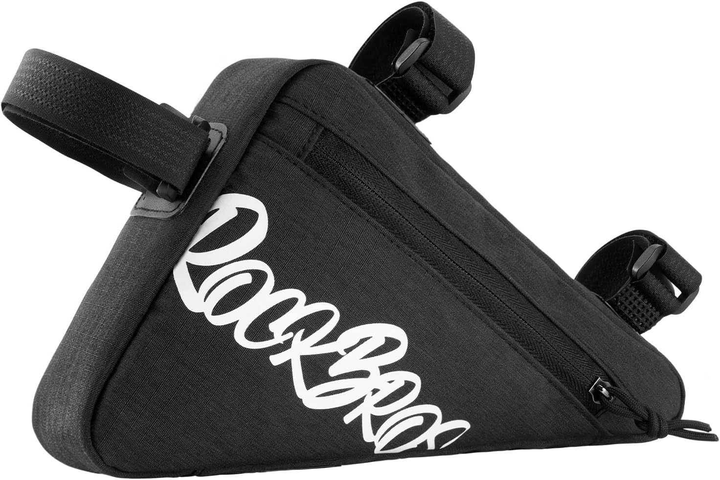 ROCKBROS Bike Frame Bag Storage Triangle Bag with Side Pockets, Cycling Pouch for Road Mountain MTB Gravel,Black,0.8L