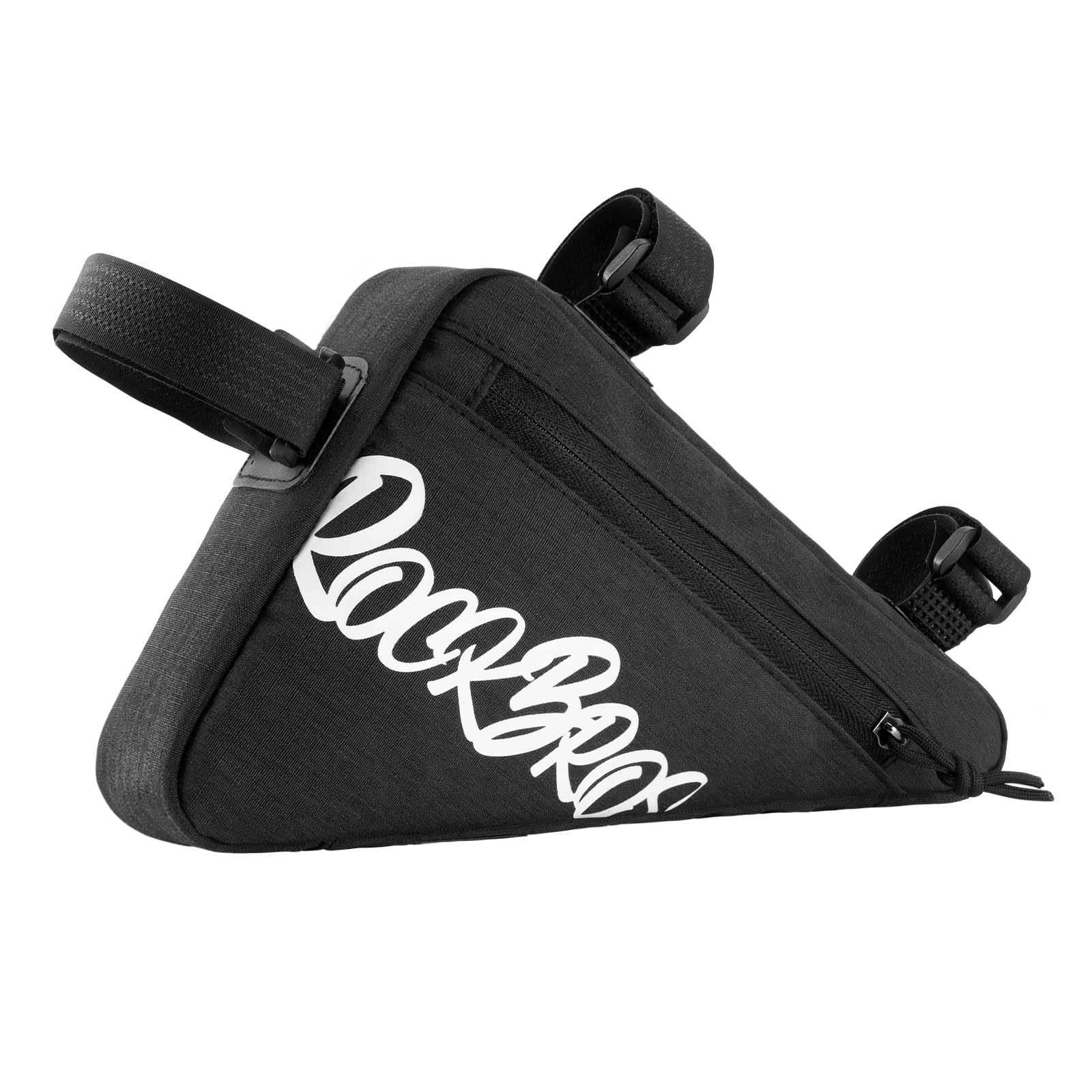 ROCKBROS Bike Frame Bag Storage Triangle Bag with Side Pockets, Cycling Pouch for Road Mountain MTB Gravel,Black,0.8L